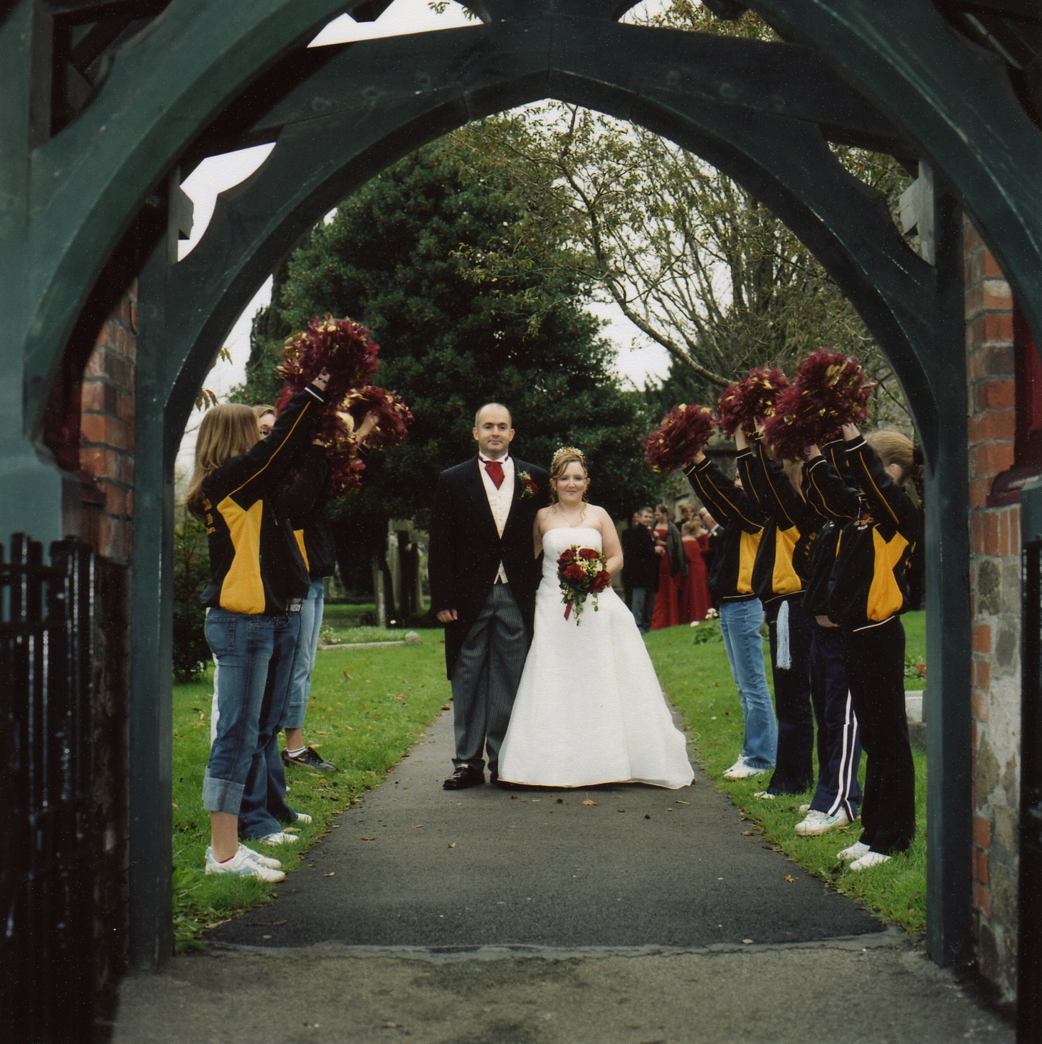 Chris & Chrissie with the Cheerleaders